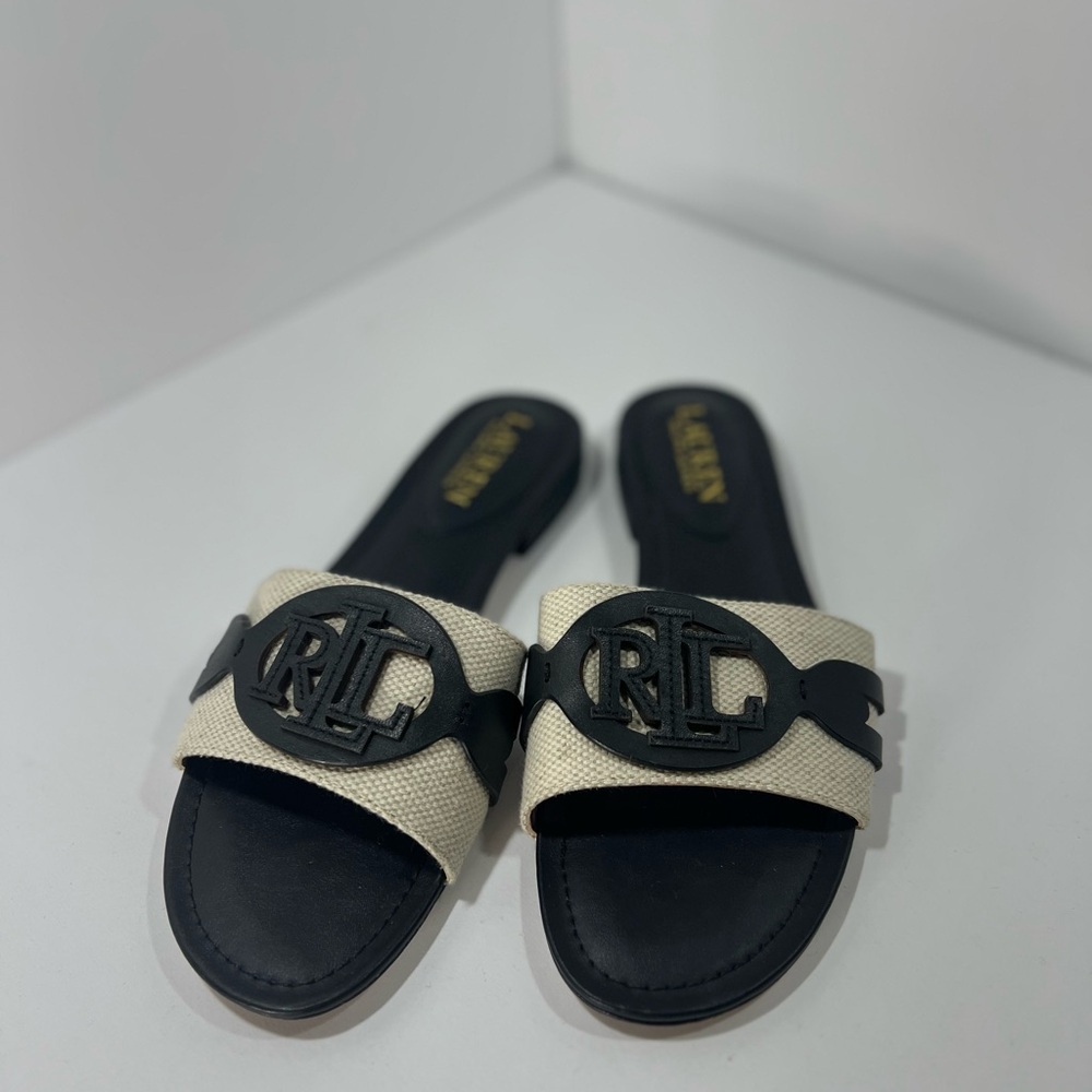 Ralph Lauren Black and Cream Sandals